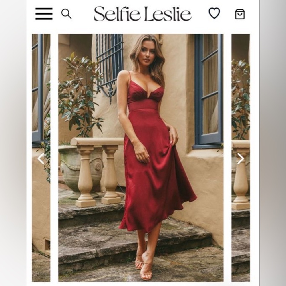 Red Self Leslie Cami Strap Midi Dress Size XL